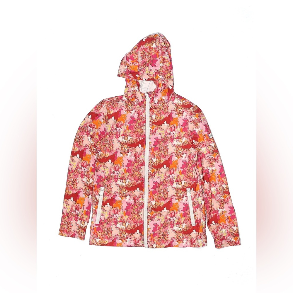 Girls Hunter For Target Colorful Abstract Rain Jacket With Hood Size XS 6